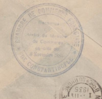 TURQUIE - 1935 - CACHET CHAMBRE DE COMMERCE FRANCAISE De CONSTANTINOPLE AU DOS ENVELOPPE => MARSEILLE - Covers & Documents