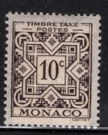 Monaco 1925 Single Postage Due Ornament & Numeral Stamps In Unmounted Mint - Impuesto