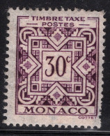 Monaco 1925 Single Postage Due Ornament & Numeral Stamps In Mounted Mint - Impuesto