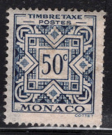 Monaco 1925 Single Postage Due Ornament & Numeral Stamps In Mounted Mint - Impuesto