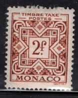 Monaco 1925 Single Postage Due Ornament & Numeral Stamps In Mounted Mint - Impuesto