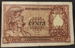 Italia – Billete Banknote De 100 Liras – 1951 – Firmas: Bolaffi – Cavallaro - Giovinco - 100 Lire