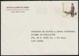 Cover - Escola Alemã De Lisboa -|- Stamp - Air Force Military Uniform - Cartas & Documentos