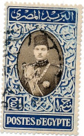 EGYPT 1939 - King Farouk, Scott #240 1 Pound (£E1) Deep Blue & Dark Brown - USED - Usati