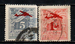 GRECIA - 1941 - SOVRASTAMPA IN ROSSO CON AEREO  - USATI - Used Stamps