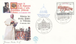 VATICAN Cover 2-87,popes Travel 1980 - Briefe U. Dokumente