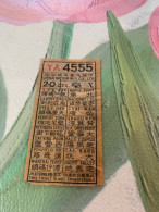 Hong Kong Bus 20 Cents Passengers Old Ticket In Classic Kowloon Motor Bus Ltd - Lettres & Documents