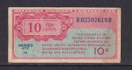 UNITED STATES - 1947 Military Payment Certificate 10 Cents Circulated Banknote - 1947-1948 - Reeksen 471