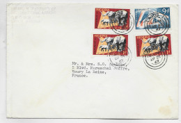 NIGERIA 9D+1DX3  ELEPHANT LETTRE COVER LAGOS 1961 TO FRANCE - Nigeria (1961-...)