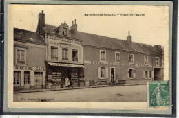 CPA -MAROLLES-les-BRAULTS (72) -Aspect De La Place De L'Eglise ,du Café Quesne Et De L'Hôtel Du Croissant Fouret En 1905 - Marolles-les-Braults