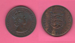 Jersey 1/12 Shilling 1954 ( Liberate 1945 ) One Twelft Queen Elizabeth Bronze Typological Coin - Jersey