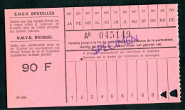 Ticket "SPECIMEN" Des Tramways SNCV "Sté Nationale Des Chemins De Fer Vicinaux" Tramway - Bruxelles - Europe