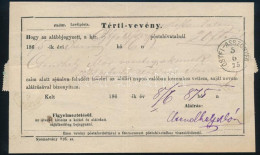 1875 Nagyon Ritka Postautalványi Térti-vevény Hátoldalon 2 Db 1874-es 5kr-ral (felbontás Miatt Sérült) "OSTFI-ASSZONYFA" - Other & Unclassified