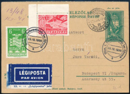 1938 Magyar Díjjegyes Válaszlap Díjkiegészítéssel Németországból Visszaküldve - Andere & Zonder Classificatie