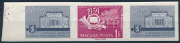 ** 1959 A Szocialista Országok Postaügyi Minisztereinek értekezlete (II.) - Berlin ívszéli Vágott Hármascsík, 1 Bélyeg 2 - Andere & Zonder Classificatie