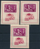 ** 1949 Puskin Blokkpár + Vágott Blokk (12.000) (apró Ráncok és Törések / Small Creases And Folded) - Sonstige & Ohne Zuordnung