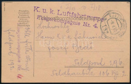 1917 Tábori Posta Levelezőlap / Field Postcard "EP 192 A" + "K.u.K. LUFTFAHRTRUPPEN / FLIEGERKOMPAGNIE Nr. 4" - Andere & Zonder Classificatie