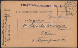 1917 Tábori Posta Levelezőlap "K.u.K. FELDPOSTAMT 406" + "Fliegeretappenpark Nr. 9." - Autres & Non Classés