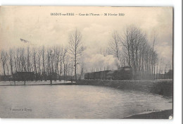 CPA 77 Rozay En Brie Crue De L'Yerres Fevrier 1910 Et Le Train Tramway - Rozay En Brie