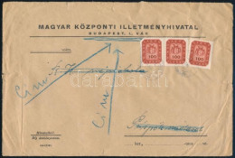 1946 Hivatalos Levél 43 Db Bélyeggel, Először Budapestről Püspöknádasdra Küldve, Majd Visszaküldve Budapestre / Official - Altri & Non Classificati