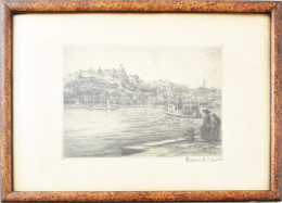 Baranski Emil László (1877-1941): Budapesti Panoráma. Rézkarc, Papír, Jelzett. Üvegezett Fakeretben. 19x27 Cm - Other & Unclassified