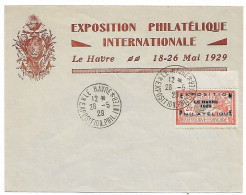 FRANCE N°257A "Expo. Phila. Le Havre" Oblitéré Expo S/Env. 26/5/1929 - BdF - Certificat Behr - SUP - - Lettres & Documents