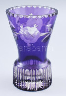 Ajka Kristály Váza, Jelzés Nélkül, Kis Kopással, M: 16 Cm - Verre & Cristal