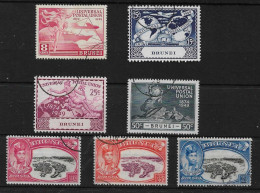 BRUNEI 1949 SULTAN'S JUBILEE AND UPU SETS SG 93/99 FINE USED Cat £17.50 - Brunei (...-1984)