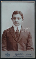 Cca 1910 Fiú Portréja, Vizitkártya Békés Gy. Gyulai Műterméből, 10,5x6,5 Cm - Other & Unclassified