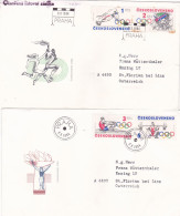 SPORTS  2 COVERS  FDC  CIRCULATED 1984 Tchécoslovaquie - Storia Postale