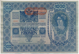 Ausztria 1920. (1902) 1000K II. Kiadás, Hátlap Rajzos, "2553 05265", Piros Vízszintes "DEUTSCHÖSTERREICH" Felülbélyegzés - Unclassified