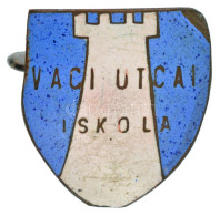 ~1950-1960. "Váci Utcai Iskola" Zománcozott Bronz Iskolajelvény (30x28mm) T:XF Zománchiba, Kissé Hajlott Lemez - Non Classés