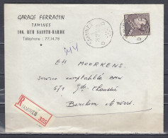 Aangetekende Brief Van Tamines D Naar Berchem - 1936-51 Poortman