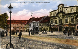 T2/T3 1933 Vágújhely, Waag-Neustadt, Nové Mesto Nad Váhom; Masarykové Námestie / Masaryk Tér, üzletek, Piac / Square, Sh - Zonder Classificatie