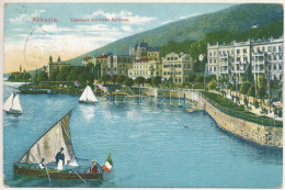 T2/T3 1911 Abbazia, Opatija; Südstrand Mit Hotel Bellevue (fl) - Non Classificati