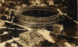 T2/T3 1917 Pola, Pula; Arena Aus Vogelperspektive / Amfiteátrum / Amphitheatre + "Telegraphenbureau Der K.u.k. Kriegsmar - Zonder Classificatie