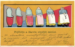 T2/T3 1899 Fejlődés A Darwini Elmélet Szerint / Slippers Evolution, Humour (EK) - Non Classés