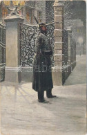 ** T4 Posten Im Winter Nr. 6. / WWI German Soldier In Winter (wet Damage) - Zonder Classificatie