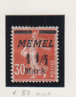 Memel Michel-nr. 87 * - Other & Unclassified