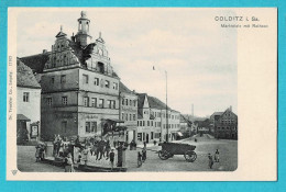 * Colditz (Saksen - Deutschland) * (Dr. Trenkler Co Leipzig 17912) Marktplatz Mit Rathaus, Animée, Rathskeller, Unique - Colditz