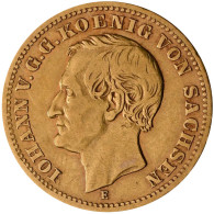 Sachsen - Anlagegold: Johann 1854-1873: 10 Mark 1873 E, Jaeger 257. 3,93 G, 900/ - 5, 10 & 20 Mark Oro