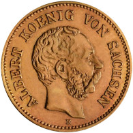 Sachsen: Albert 1873-1902: 5 Mark 1877 E, Jaeger 260. 1,97 G, 900/1000 Gold. Ber - Pièces De Monnaie D'or