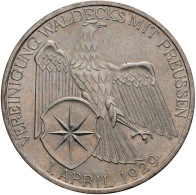 Weimarer Republik: 3 Reichsmark 1929, Waldeck, Jaeger 337, Vorzüglich - Stempelg - Sonstige & Ohne Zuordnung