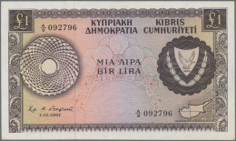 Cyprus: Republic And Central Bank Of Cyprus, Lot With 5 Banknotes, 1961-1982 Ser - Cyprus