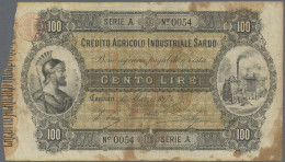 Italy: Lot With 4 Banknotes Local And Regional Issues, Comprising KINGDOM OF SAR - Other & Unclassified