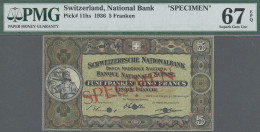 Switzerland: Schweizerische Nationalbank, 5 Franken 1936 SPECIMEN, P.11hs, Punch - Switzerland