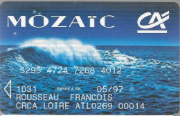 -CARTE-MAGNETIQUE-CREDIT AGRICOLE-MOZAIC-CARTE De RETRAIT-Exp 05/97-V° Oberthur 12/96-TBE-RARE - Disposable Credit Card