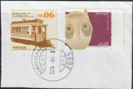 Fragment - Transport, Traimways  & Mask -|- Mundifil Nºs - 3737 + 3421 - Postmark 2014 - Oblitérés