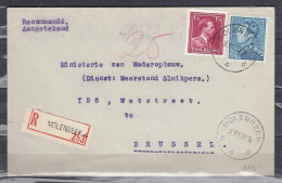 Aangetekende Brief Van Molenbeek B4B Naar Brussel - 1936-1951 Poortman