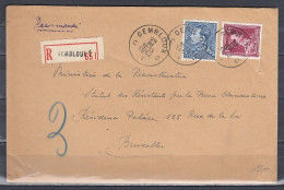 Aangetekende Brief Van Gembloux C1C Naar Bruxelles - 1936-1951 Poortman